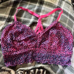 Pink leopard, print, bralette